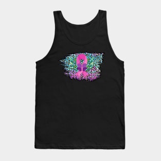 Breast Cancer Awareness Ribbon And Butterflies Tank Top